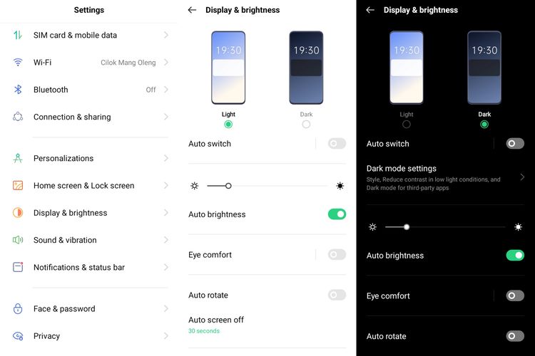 Cara mengaktifkan mode gelap di Oppo A96.