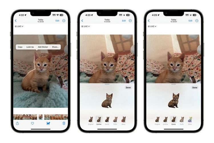 Ilustrasi pembuatan stiker di iOS 17