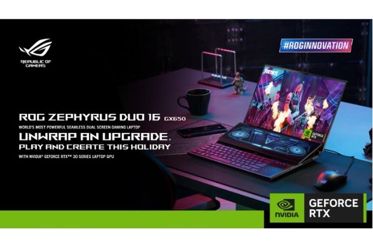 Nvidia geForce RTX 30 Series terbaru di laptop ROG Zephyrus Duo 16.