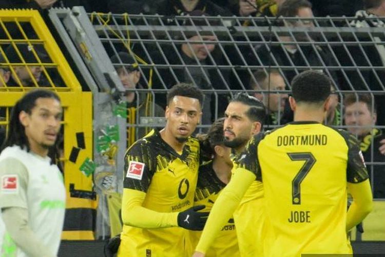 Momen perayaan gol Marcel Sabitzer dalam pertandingan sepak bola Bundesliga divisi pertama Jerman antara Borussia Dortmund vs Werder Bremen di Dortmund, Jerman barat, pada 13 Januari 2026. (Foto oleh Sascha Schuermann / AFP)