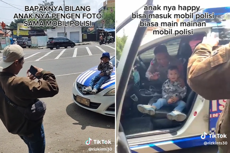 Dilansir dari TikTok @rizkints30 (27/5/2023), tampak sebuah video yang memperlihatkan momen ketika seorang bapak meminta izin untuk foto anaknya di mobil patroli polisi.