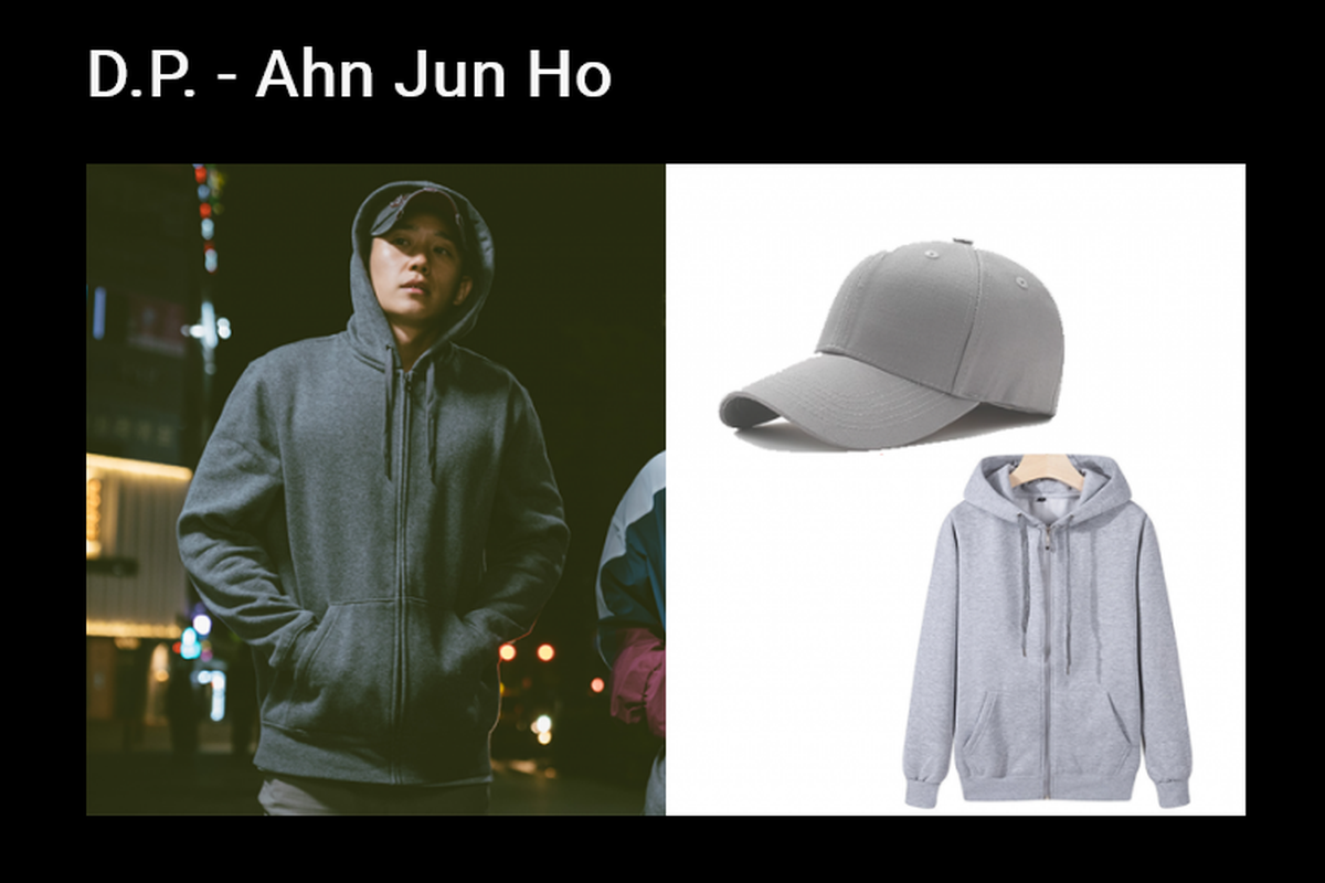 Hoodie dan topi ini merupakan salah satu outfit dari karakter Ahn Jun Ho dalam misi penyamarannya untuk menangkap pembelot militer.