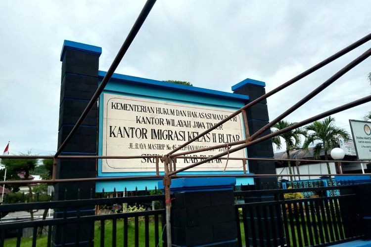 Kantor Imigrasi Kelas II Non TPI Blitar di Jalan Mastrip, Srengat, Kabupaten Blitar, Rabu (29/12/2021)