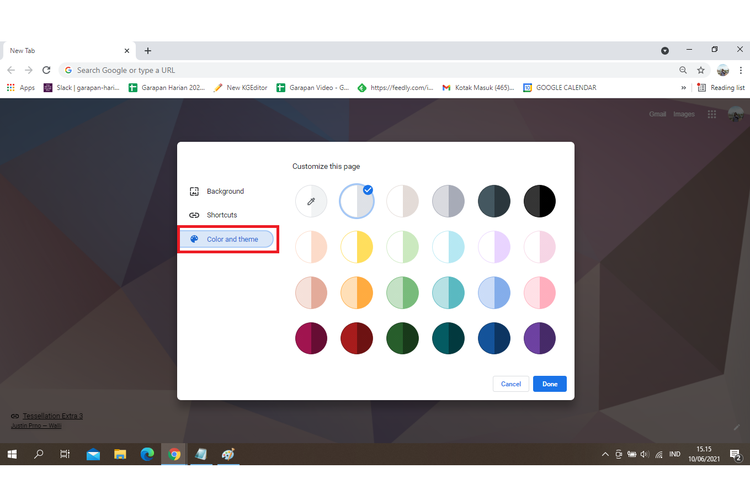 Cara mengganti background tab di Google Chrome