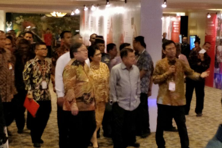Wakil Presiden Jusuf Kalla saat menghadiri acara penurunan stunting di Hotel Borobudur, Jakarta, Rabu (28/4/2018)