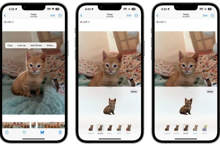 Pengguna iOS 17 bisa membuat stiker sendiri lewat aplikasi Photos. Stiker ini nantinya bisa digunakan dalam aplikasi perpesanan Messaging.
