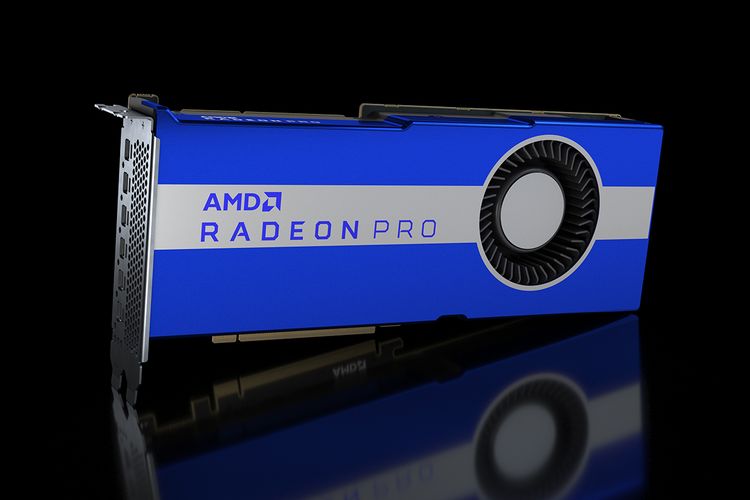 Ilustrasi kartu grafis AMD Radeon Pro VII