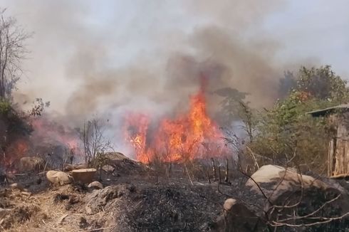 Dua Gunung di Karawang Selatan Terbakar