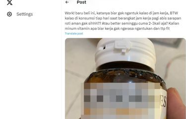 Tangkapan layar soal vitamin C 1000 bisa untuk menghilangkan rasa kantuk.