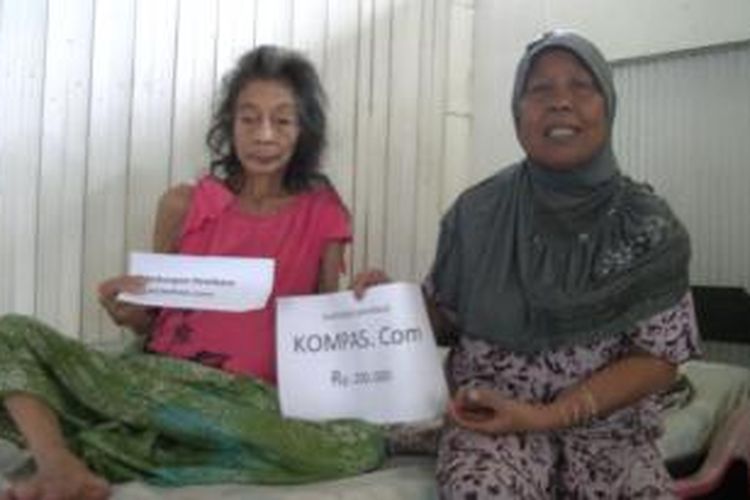 Penderita Kista mendapat bantuan pembaca Kompas.com.