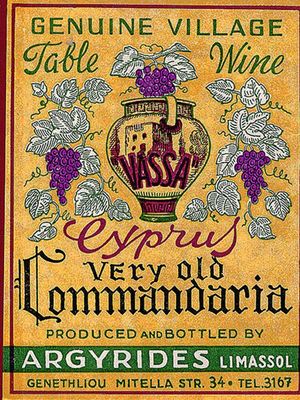 Label Wine Commandaria