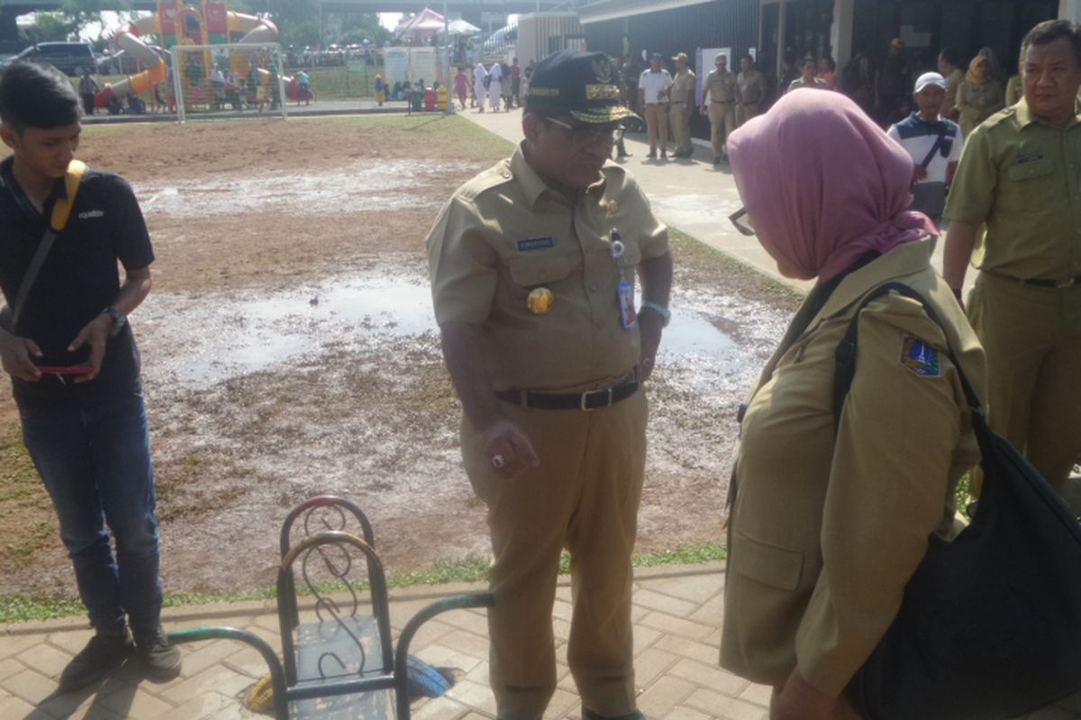 Plt Gubernur DKI Jakarta Sumarsono mendatangi RPTRA Kalijodo di Jakarta Barat, Senin (27/3/2017)