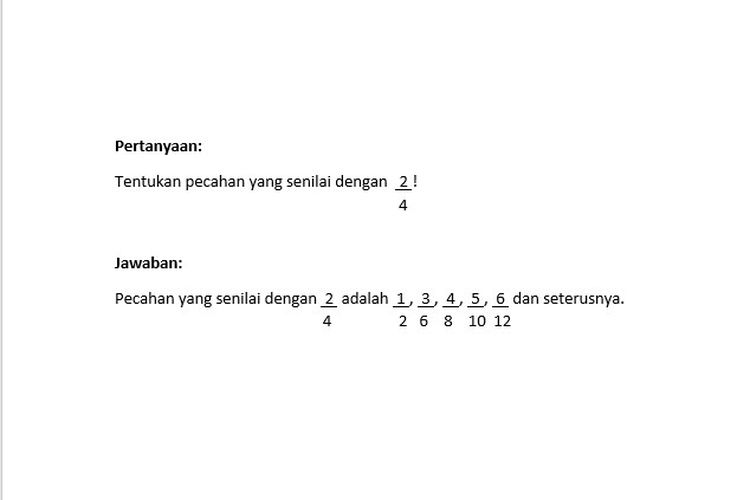 Jawaban pertanyaan ketiga. Soal dan Jawaban Belajar dari Rumah TVRI SD Kelas 1-3 4 Juni 2020, Mengenal Pecahan.