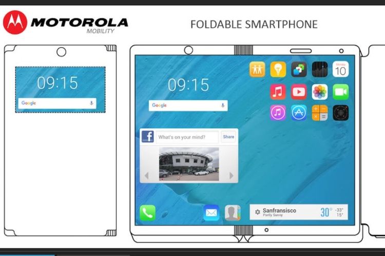 Motorola mematenkan desain smartphone layar lipat yang bisa menjadi sebuah tablet. 