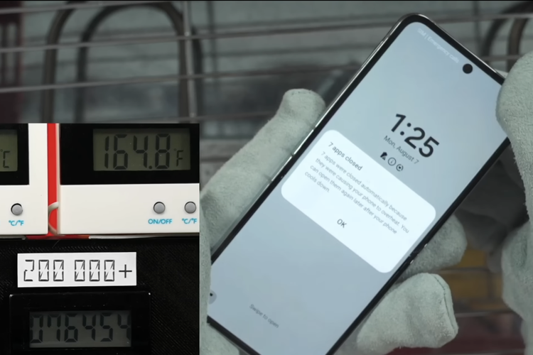 Uji lipatan Galaxy Z Flip 5 dalam suhu esktrem