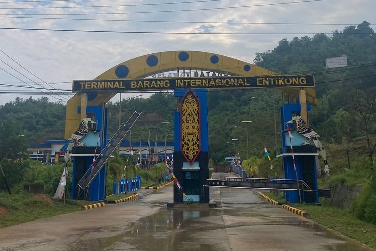 Kondisi Terminal Barang Internasional (TBI) Entikong, Kabupaten Sanggau, Kalbar, Sabtu (19/8/2023). Terminal ini sudah diresmikan sejak 2019 tetapi hingga kini belum beroperasi.