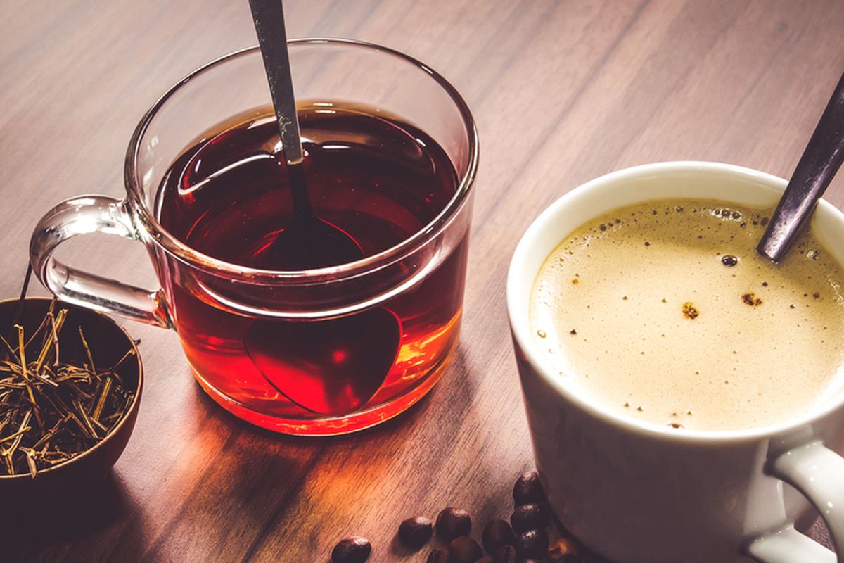 Ilustrasi kopi dan teh panas