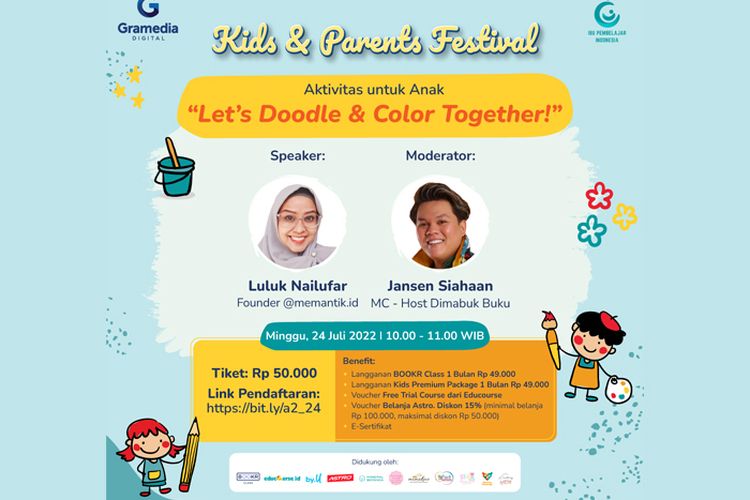 Anak Belajar Menggambar bersama Kids and Parents Festival