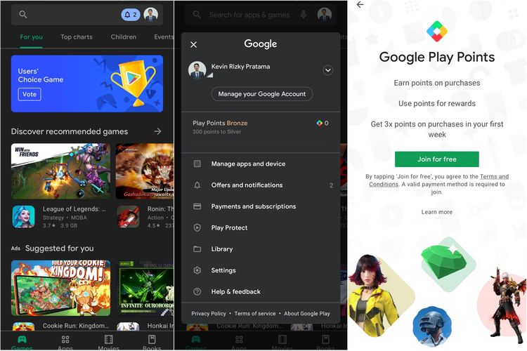 Cara menggunakan Google Play Points.