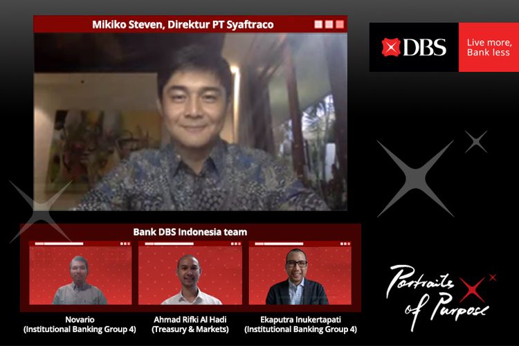 Direktur PT Syaftraco Mikiko Steven saat berdiskusi terkait FX API bersama tim Bank DBS Indonesia. 