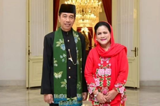 Merah Merona Kebaya Encim Iriana Jokowi di Istana Berkebaya