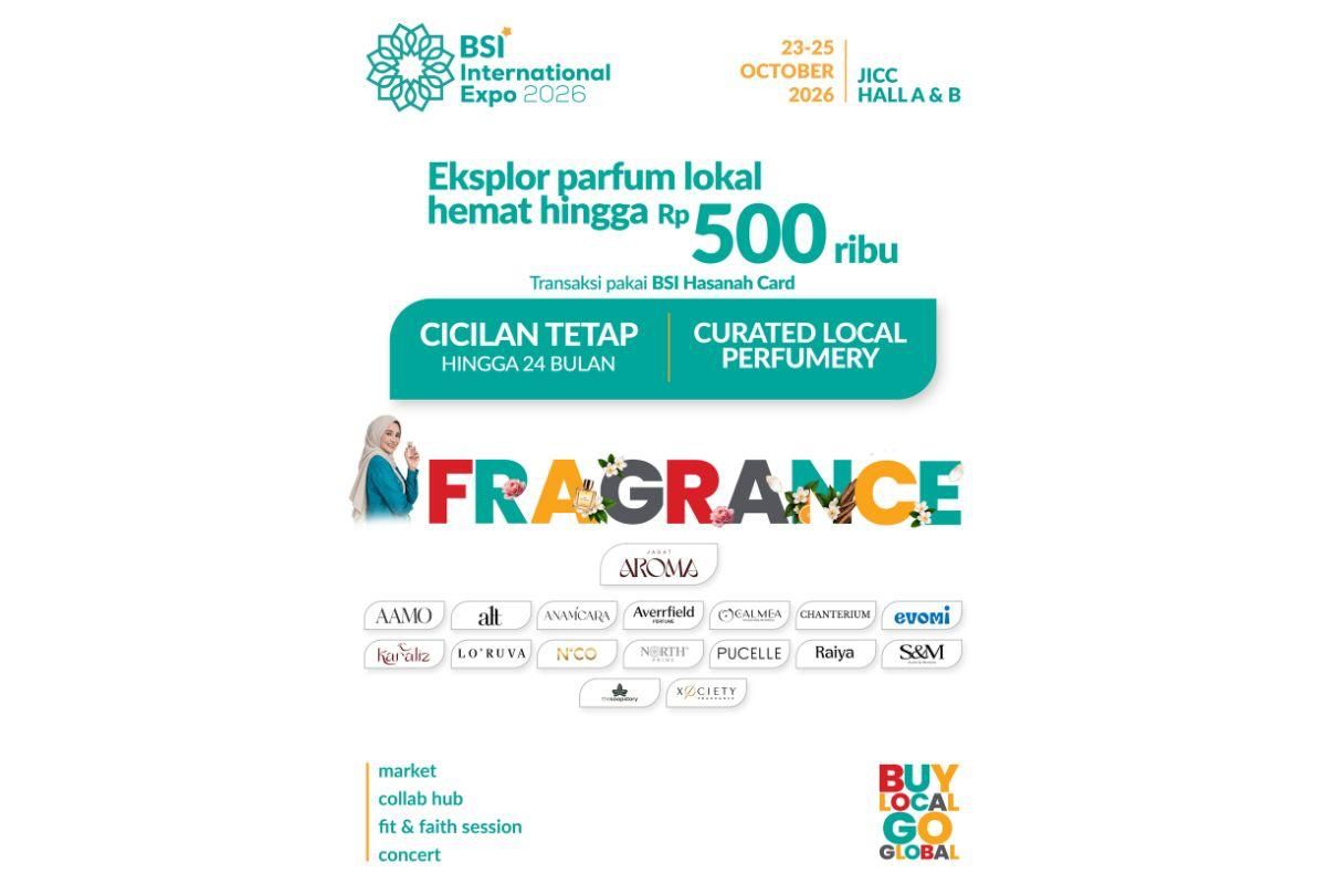 Lebih dari 100 merek parfum lokal dan regional dari Asia Tenggara akan meramaikan BSI International Expo 2026.