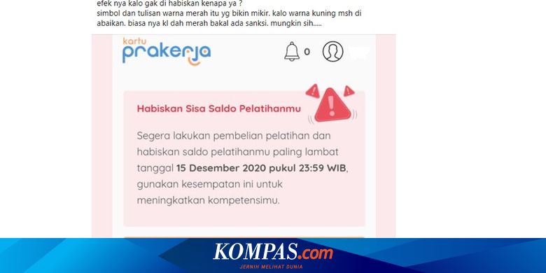 Ramai Soal Sisa Saldo Pelatihan Kartu Prakerja Bagaimana Jika Tak Dihabiskan Halaman All Kompas Com