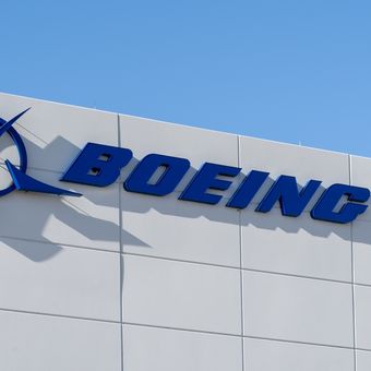Ilustrasi logo Boeing. 