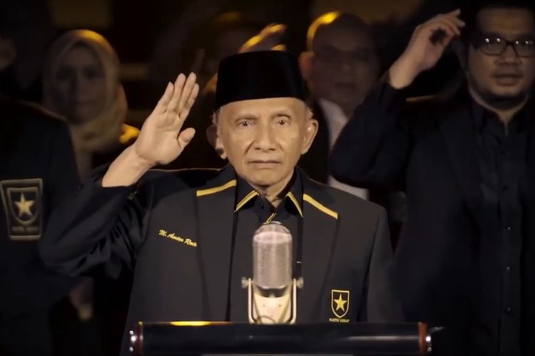 Ketua Majelis Syuro Partai Ummat Amien Rais mendeklarasikan berdirinya Partai Ummat, Kamis (29/4/2021).