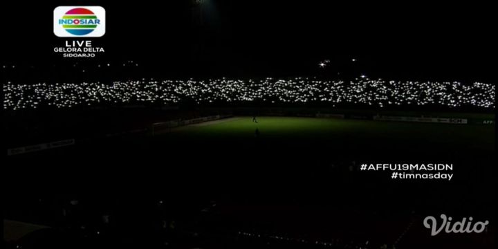 Insiden Mati Lampu Warnai Semifinal Piala AFF U-19 di Stadion Deltras Sidoarjo, Kamis (12/7/2018)