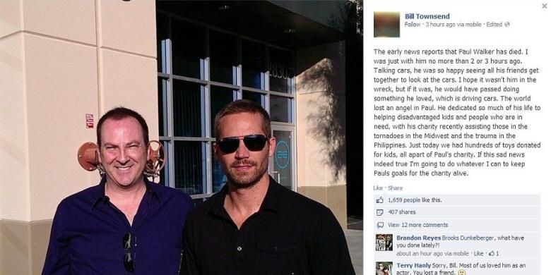 Pesan Terakhir Paul Walker Hei Aku Pasti Kembali 5 Menit Lagi