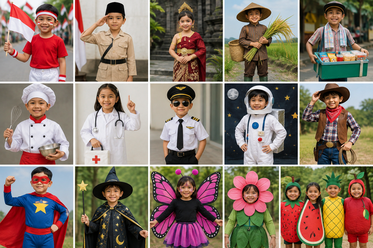 30 Kostum Karnaval Simple tapi Unik dan Kreatif untuk Berbagai Tema