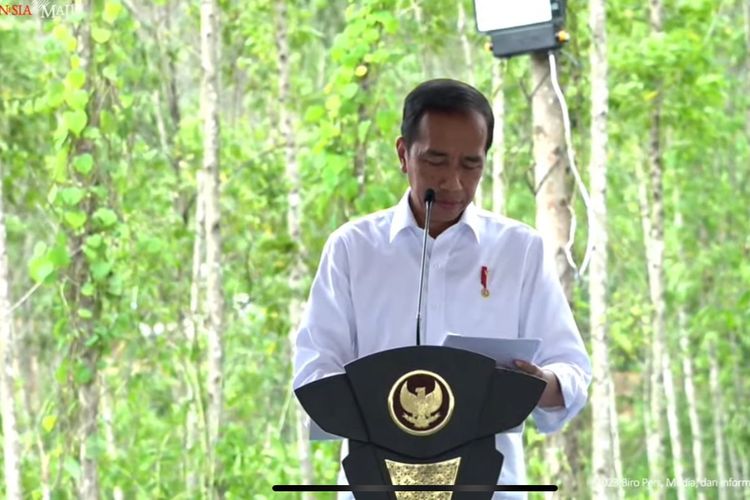 Presiden Joko Widodo (Jokowi) Groundbreaking Nusantara Superblock di IKN, Rabu (20/12/2023).