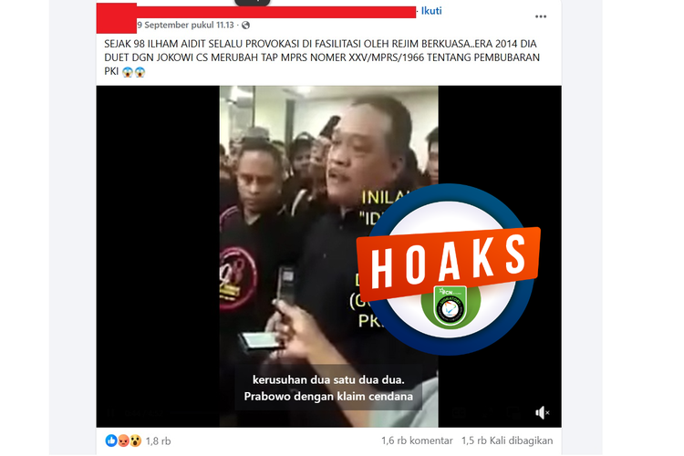 INFOGRAFIK: Beredar Hoaks Anak Tokoh PKI Memprovokasi, Tuding Sejumlah Orang Dalang Kerusuhan