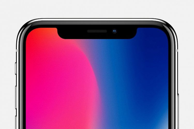 iPhone X memiliki desain layar nyaris tanpa bezel, sejumlah kamera, speaker dan sensor disematkan di tepi atasnya