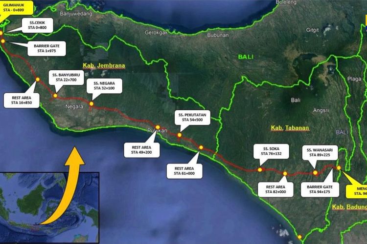 Trase Jalan Tol Gilimanuk-Mengwi.