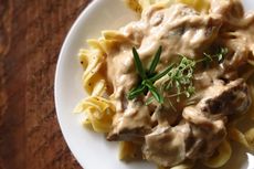 Resep Beef Stroganoff, Tumis Daging Sapi Saus Krim Jamur