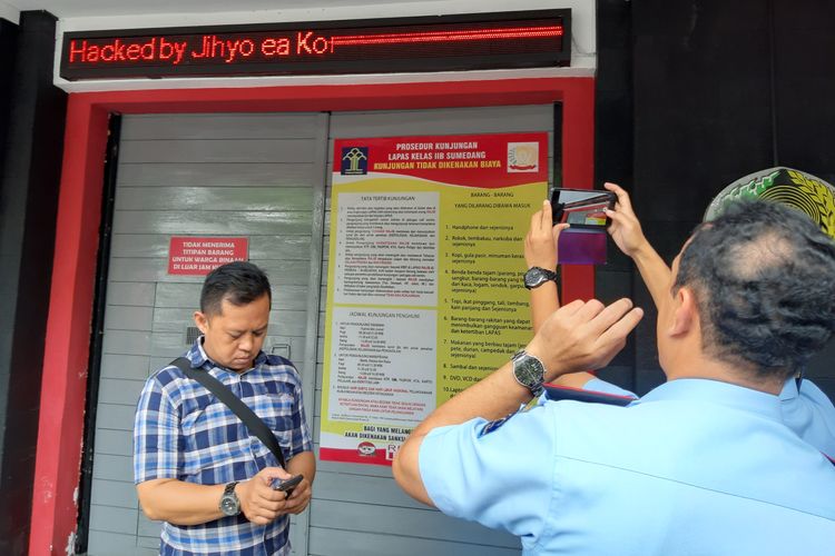 Sistem komputerisasi Lapas Kelas II B Sumedang, Jawa Barat, diretas, Selasa (15/3/2019). 