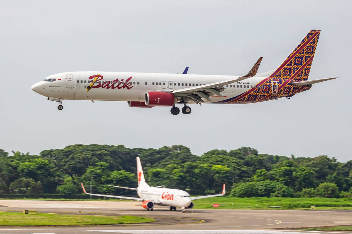 Ilustrasi pesawat dari maskapai penerbangan Batik Air landing di Bandara Soekarno-Hatta, (1/3/2020).