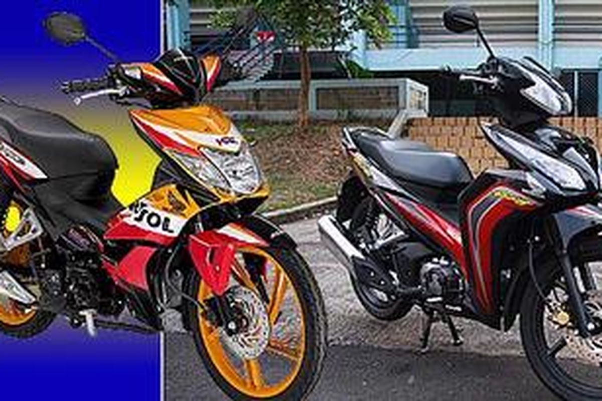Honda Blade lama (kiri) dan yang baru. Baju dan kerangka sama sekali baru