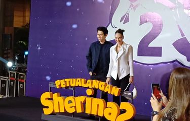 Maxime dan Luna Maya di red carpet di XXI Epicentrum, Jakarta Selatan, Senin (25/9/2023). 