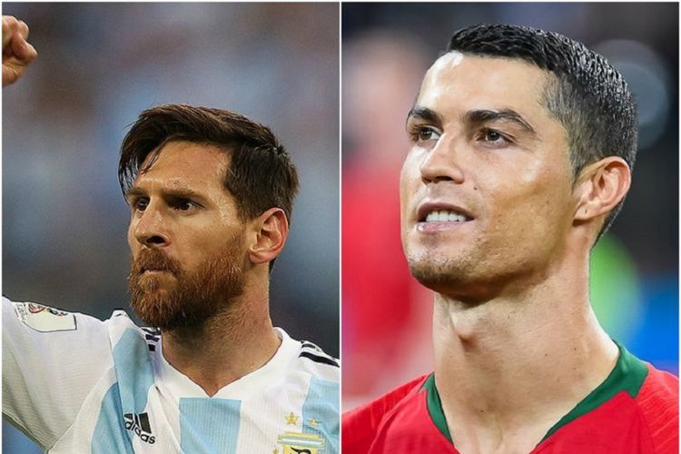 Kapten timnas Argentina Lionel Messi (kiri), dan kapten Portugal Cristiano Ronaldo.
