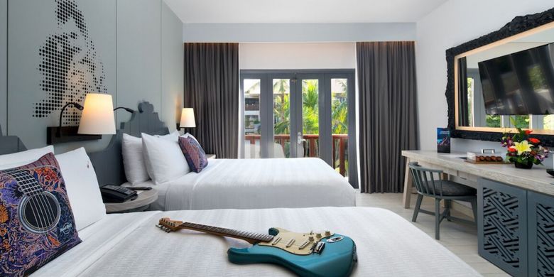 Kamar yang baru direnovasi di hotel Hard Rock Bali.