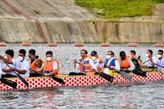 Naik Perahu Naga, Jokowi Resmikan Bendungan Ladongi di Sultra