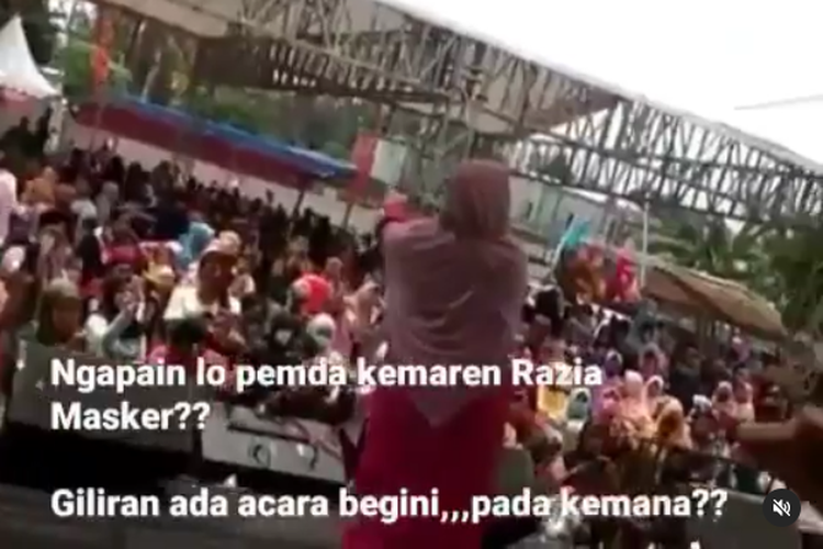 Video acara dangdutan yang dihadiri banyak orang viral di media sosial.