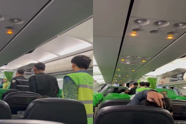 Tangkap layar video penumpang pesawat Citilink ketahuan merokok di dalam pesawat saat penerbangan.