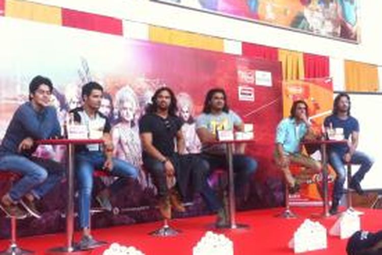 Jumpa bintang serial Mahabharata di Studio ANTV, Rasuna Epicentrum, Kuningan, Jakarta Selatan, Selasa (30/9/2014).