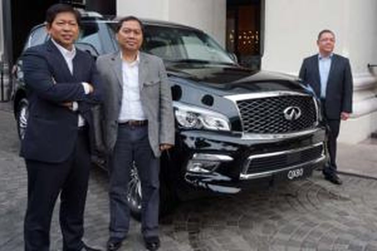 Direksi Nissan Motor Indonesia saat peluncuran SUV atas Infiniti QX80 di Jakarta, Rabu (7/10/2015).