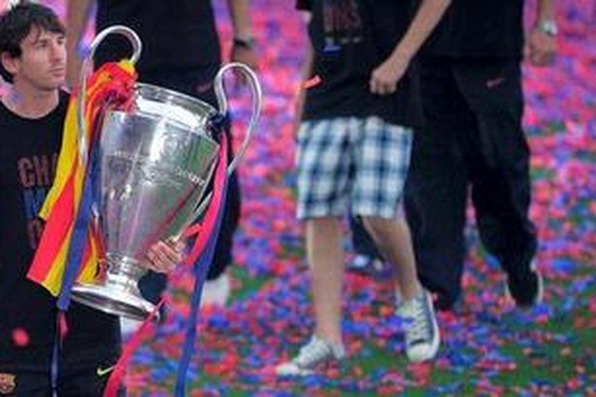 Penyerang Barcelona, Lionel Messi 