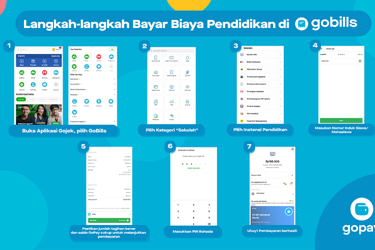 Cara membayar SPP melalui GoPay.